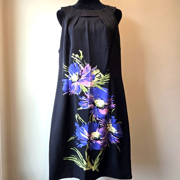 connected apparel Dresses & Skirts - Connected Apparel Women's Black Floral Print Sleeveless Dress 14